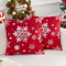 Dokeleen Weihnachten Kissenbezug 2er Set 45x45cm Winter Kissenbezüge Samt Rot Schneeflocke Weihnachtliche Weihnachts