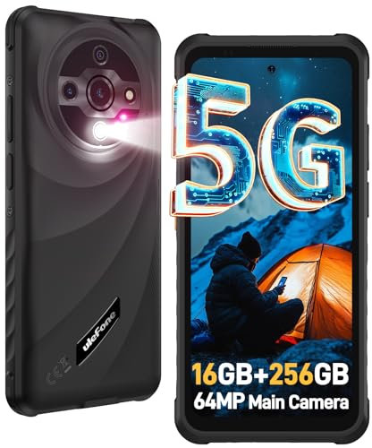 Ulefone Armor X31 Pro 5G Rugged Smartphone 2025, 16GB+256GB/2TB, Dimensity 6300 Android 14 64MP+25MP Night Vision 6.56 120Hz 6050mAh Dual SIM IP68 Waterproof Mobile Phone Fingerprint ID NFC UK -Black