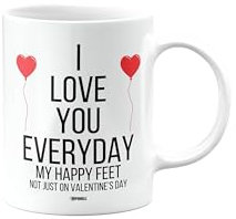 MIPOMALL I Love You Everyday My Happy Feet Mug, Husband, Boyfriend, Wife, Girlfriend, Funny, Silly, Joke, Gag, Valentines Gifts for Him or Her, Presents for Men or Women, Cup, mm- CA_304_66