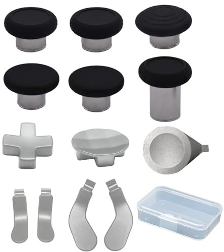Baguettes de pouce en métal 13 en 1 pour Xbox One Elite Series 2, palettes de rechange pour Xbox Elite Series 2, kit de réparation de palettes de joystick, 6 baguettes, 4 pagaies, 2 D-Pads, 1 outil
