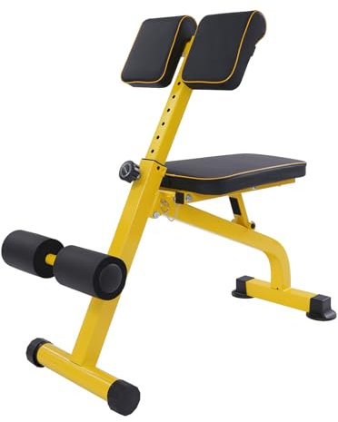 Hyperextension - Entrenador de espalda plegable, dispositivo de estiramiento de espalda ajustable, silla romana multifuncional con fijación de piernas, carga hasta 300 kg