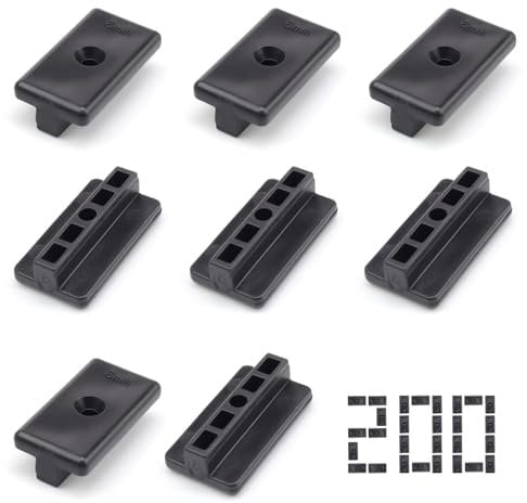 HASLED 200 Clips de Fixation en T pour Terrasse | 6mm | Noir | Compatible Plancher Bois & Composite | Lot de 200 Pièces | Installation Facile
