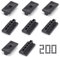HASLED 200 Stück WPC Terrassen-Clips 6mm - Unsichtbare Befestigung für WPC/BPC Dielen - Abstandshalter aus PP/PE für Balkon & Garten (Schwarz, T-Clip Design)