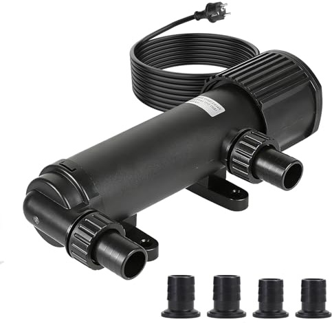 CPROSP CUV-209 Stérilisateur UV-C 9W pour Bassin 1500l/h | Clarificateur d'eau Anti-Algues | Traitement sans Chimie jusqu'à 15m³ | Adaptateurs 19-38mm | Câble 3m | IP44