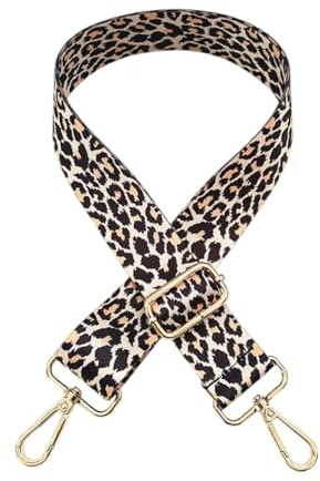 HUVZOR Leopard Breiter Taschengurt Verstellbarer 3.8cm Schultergurt, Taschengurte Zum Wechseln Verstellbar Schultergurt für Taschen Taschengurte Umhängetasche für Mädchen Diy Zubehör
