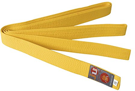 Ju-Sports Budogürtel - gelb, Baumwolle I Kampfsport Gürtel Für Budo-Sportarten, Judo, Karate, Kickboxen & mehr I Ca. 4 cm breiter Martial Arts Gürtel I 220 cm