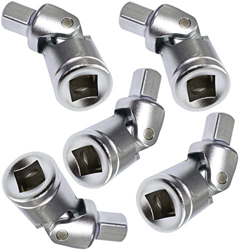 AERZETIX - Lot de 5 - Cardan 1/4 pour clé à cliquet douilles ratchet racagnac adaptateur d'angle droit - C2179