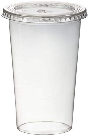 1-PACK Smoothiesbecher inkl. Deckel mit Schlitz 500 ml, Ø 95mm, PET, glasklar, 150 Stück