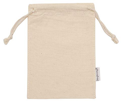 Augbunny 12-Pack 100% Cotton Muslin Bags with Drawstring Medium (M: 13cmX18cm)