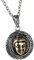 JewelryWe Schmuck Edelstahl Buddha Hauptportrait Amulett Unisex Anhänger mit 55cm Kette, Halskette für Damen und Herren, Schwarz Silber