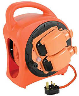 Mercury | 2-Gang 20m Weatherproof Garden Extension Reel | Durable IP54 Rated Outdoor Power Cable with Sockets, Thermal Cut Out, Portable Design