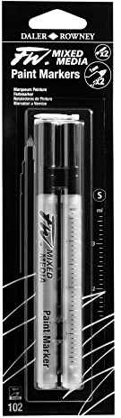 Daler Rowney FW Refillable Technical Markers, Blister Pack, 0.04-0.08in - 1-2mm, hard point, Set 102, 2pcs