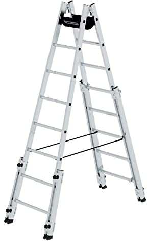 Munk | Alu-Sprossen-Stehleiter | treppengängig | 2 x 8 Sprossen