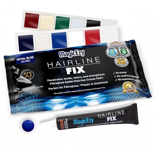 MagicEzy Hairline Fix - (Royal Blue) | Gelcoat Repair Kit | Fix Stress Cracks and Scratches Like a Pro | Fibreglass Epoxy Boat Repair Kit - Boats, Jet Skis