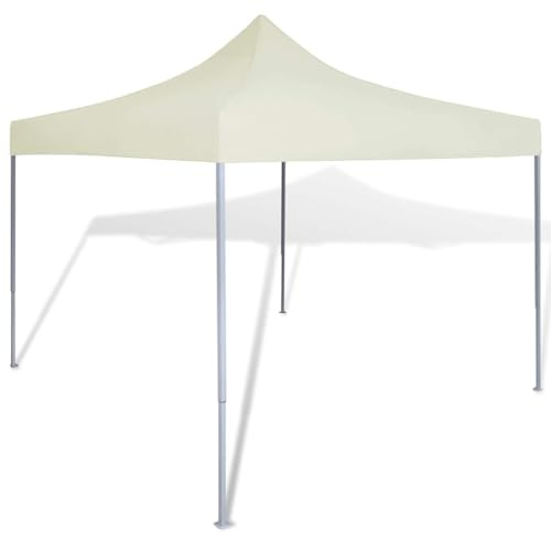 vidaXL Pavillon Faltbar 3x3 m Cremeweiß Gartenzelt Partyzelt Bierzelt Festzelt