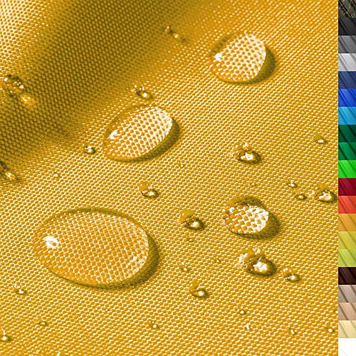 1buy3 MONACO Tissu polyester imperméable | 300cm x 160cm | 12.000 mm colonne d'eau | Couleur 07 | Jaune | Tissu polyester 160cm Largeur au mètre imperméable EXTÉRIEUR