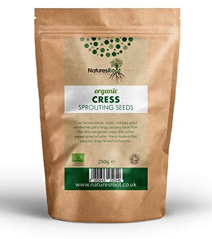 Nature’s Root Organic Cress Sprouting Seeds 1kg – Peppery Curly Cress for Sprouts & Microgreens | No Soak Needed | Home Growing for Salads & Garnishes | Non-GMO