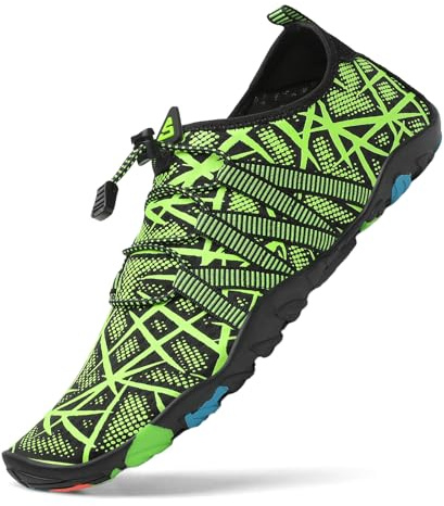 Chaussures Aquatiques Homme Femme pour Sport Surf léger Respirant Water Shoes, C-vert, 36 EU