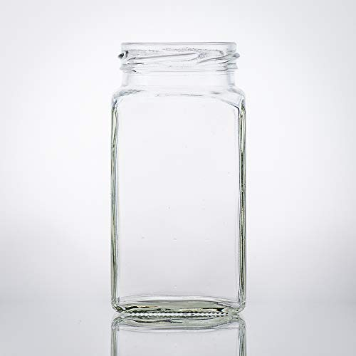 Flaschenbauer - 4 Mini Einmachgläser klein 312 ml Vierkant Gläser mit Schraubverschluss to 58 Silber - Mini Gläser mit Deckel perfekt als Mini Marmeladengläser klein, Honiggläser Mini