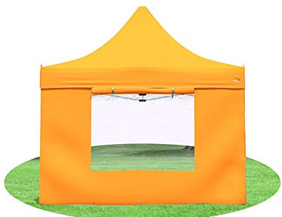Stabilezelte Faltzelt Seitenteil mit SCHLIESSBAREM Fenster 3 Meter ORANGE