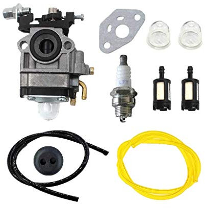 HURI Carburateur 10mm et Filtre à Essence avec Tuyau d'essence Joint de Réservoir Pour 22cc 25cc 26cc 30cc Debroussailleuse Tronconneuse Taille-Haie Tarier