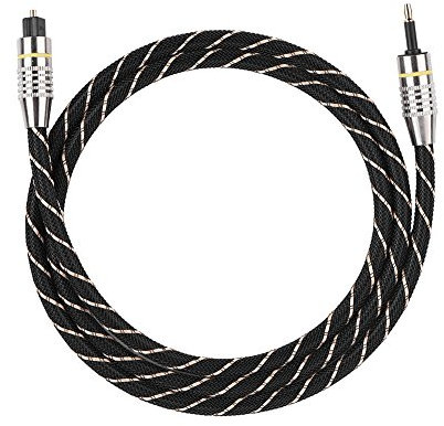 Sutinna Audio Optical Fiber Cable,Toslink to Mini Plug 3.5mm Optical Fiber Digital Audio Cable SPDIF Gold Plated Connector Round(1.5m)