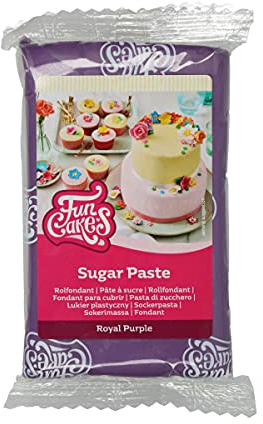 FunCakes Rollfondant Royal Purple: Einfach zu verwenden, glatt, flexibel, weich und biegsam, perfekt zum Dekorieren von Kuchen. Gluten-frei, 250 g