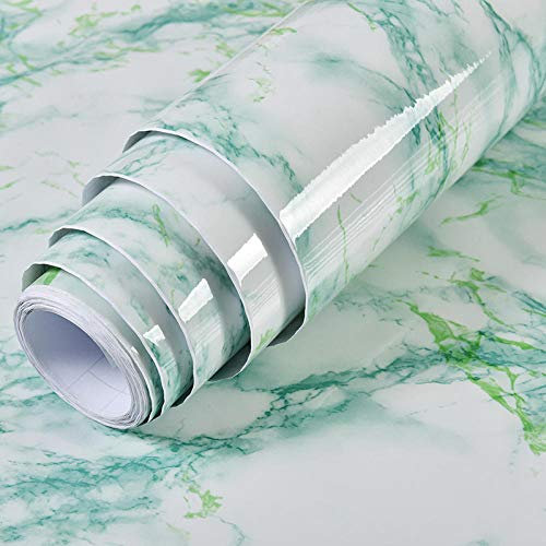EYCFSJ Pellicola Autoadesiva Mobili Adesivo Autoadesivo Con Motivo In Marmo Di Pietra Verde Adesivo Per Ristrutturazione Di Mobili Ad Alta Temperatura Impermeabile E Resistente Agli Oli 80 Cm X 500 C