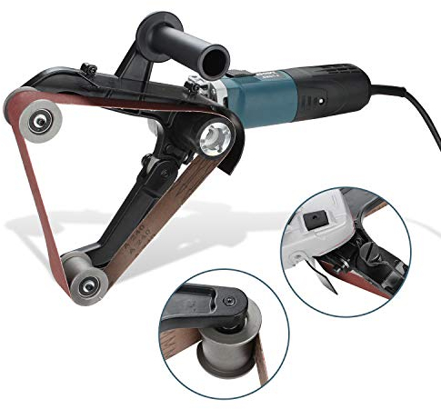EINFEBEN Levigatrice a nastro per tubi, 1300 W, 760 mm, 230 V, con 3 grane, 80/100/120, per levigatura e lucidatura, smerigliatrice a dito, smerigliatrice a nastro per tubi, per smerigliatrice