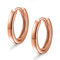 day.berlin Kleine Damen Ohrringe in Rosegold 18k vergoldet, Klapp Creolen 16mm Durchmesser 2mm stark, 316L Edelstahl nickelfrei und wasserfest für Frauen