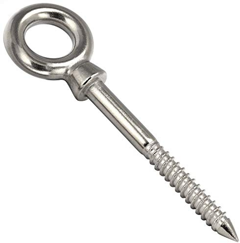 OPIOL QUALITY® Augbolzen mit Holzgewinde 6x60 mm aus Edelstahl A4 V4A (1 Stück) Ringschraube Ringbolzen Ösenschraube Augenbolzen Augenschraube Ringschrauben