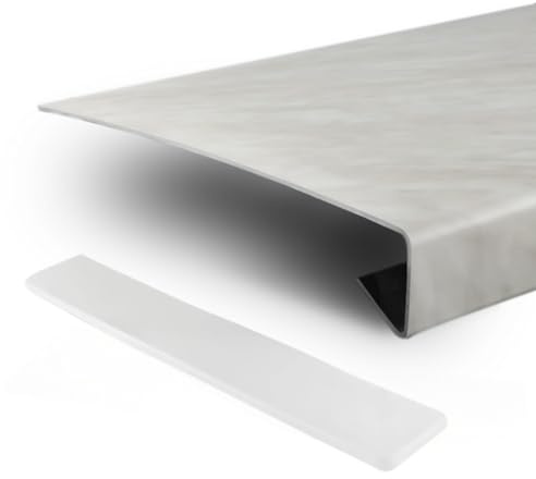TJ Fensterbank Verkleidung in Marmoroptik I 38 x 170 cm I Dicke 3,5 mm I pflegeleichte PVC Fensterbrett-Abdeckung mit Seitenabschluss I Fenstersims Renovierung kratzfest & feuchtigkeitsundurchlässig