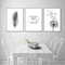 Trayosin 3er Set Premium Design-Poster Set Schwarz Weiß Pusteblume Feder Leinwand, Abstrakte Löwenzahn Blume Wandbild Print Bilder Kunstposter für Wohnzimmer Deko Ohne Rahmen (B,40x60cm)