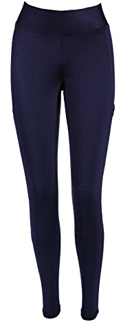 PFIFF 103100 Reitleggings Selina Damen, mit Handytasche, Blau 40