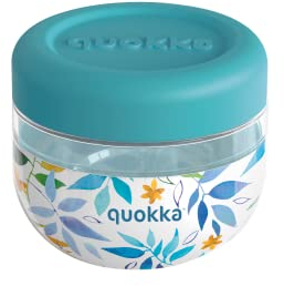 Quokka BUBBLE WATER LEAVES | CONTENITORE PER CIBO IN MS CON COPERTURA IN SILICONE 500 ML