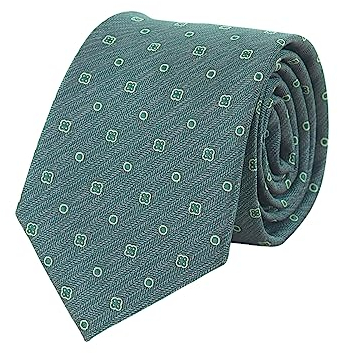 WANYING Verde 8 cm Corbata Hombre Moda Jacquard Tejido Estándar Corbata Negocios Casual Formal Boda Fiesta Retro - 03 Verde - Lunares verde oscuro