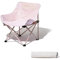 HYQFSAD Chaise de camping légère Structure triangulaire stabilisée Chaise de camping lune avec sac de transport Chaise de camping robuste et durable pour stalle de pêche à la plage (couleur : rose)