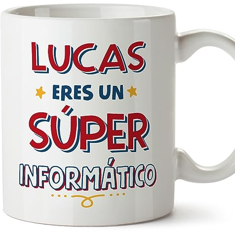 MUGFFINS Tazas Personalizadas para INFORMÁTICO hombre - En Español - Eres Súper - 11 oz / 330 ml - Regalo Personalizable original y divertido