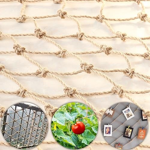 Rete da Giardino 1x5m Rete di Supporto per Piante Rampicanti Orto Naturale Compostabile da Giardino di Juta Biodegradabile Per Cetrioli Pomodori Piselli Ortaggi e Frutta