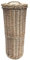 Arthur Cameron Wicker Toilet Roll Holder - Freestanding Willow Storage Basket with Lid (Light Grey)