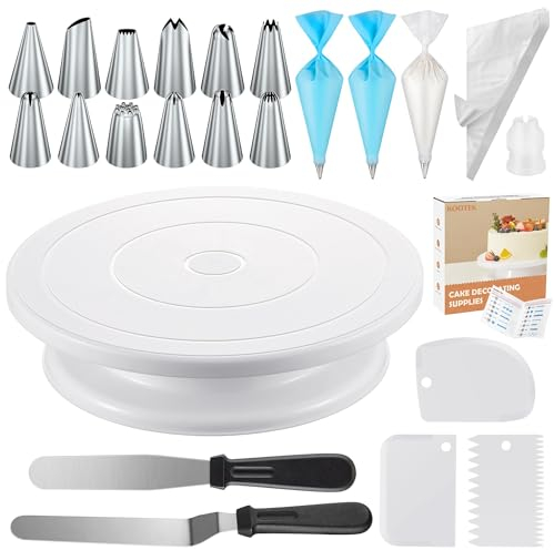 Comforty 71 Stücke Torten Zubehör, Torten Set, Cake Stand, Drehteller für Anfänger und Profis