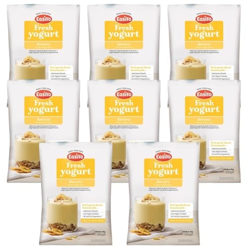 EasiYo Joghurt Banane, 8 Beutel | Jeder Beutel ergibt 1 kg Joghurt