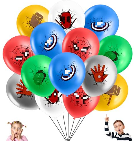 Superhelden Luftballon Geburtstag Deko, 15 Stück Geburtstag Deko Kindergeburtstag Deko, Kindergeburtstag Happy Birthday Latex Ballon Party Supplies Deko Junge Mädchen