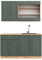 Vicco Singleküche Fame-Line, Grün-Gold Landhaus/Goldkraft Eiche, 140 cm, AP Eiche