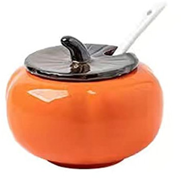 OUSIKA Zuccheriera, contenitore for condimenti, zuccheriera arancione con coperchio, barattolo for zucchero a forma di pomodoro da 220 ml, zuccheriera, barattolo for spezie contenitore zucchero, for b