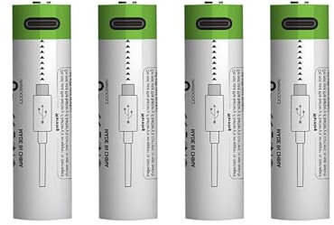 Bateria Exudada Batería de de litio 14500 recargable tipo C de alta capacidad de 3,7 V premium para afeitadora y Celda de alimentación AA de 14500 mAh de 5.a generación mejorada (B, One Size)