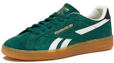 Reebok Unisex-Adult Club C Grounds UK Vintage Sneakers Casual Tennis Mens Shoes, Collegiate Green/Black/Gum, 8 Women/6.5 Men