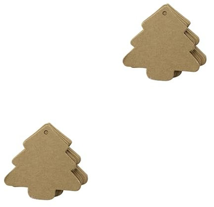 SEWACC 200 Stk Weihnachtsbaum-Tags preisschild weihnachts anhänger Geschenkanhänger aus Kraftpapier zu Weihnachten Anhänger zum Aufhängen am Weihnachtsbaum Kraft-Tags Vintage-Tags