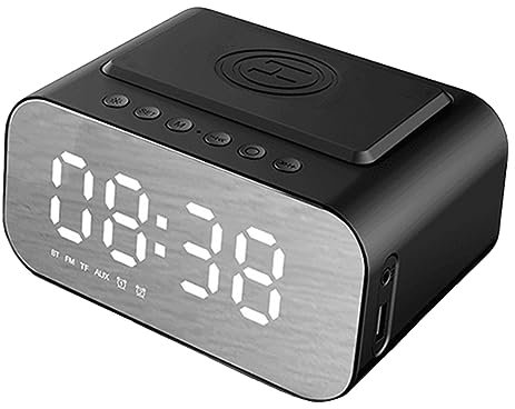Yjijaiifd Bluetooth 5.0 Wireless Charger Computer Speaker LED Alarm Clock Audio Laptop Speaker Easy Carrying
