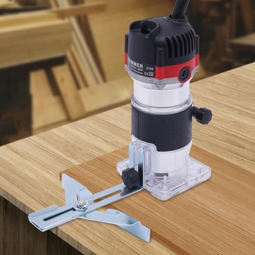 Affleureuse Défonceuse électrique 800 W 220 V pour bois 1/4 - Fraise à bords puissante avec clé incluse - 30 000 tr/min - Facile à utiliser - Idéal pour les travaux de menuiserie
